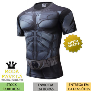 T-shirt Batman Camiseta manga curta super herois cinzenta