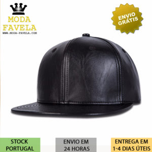 Chapéu em couro PU preto boné